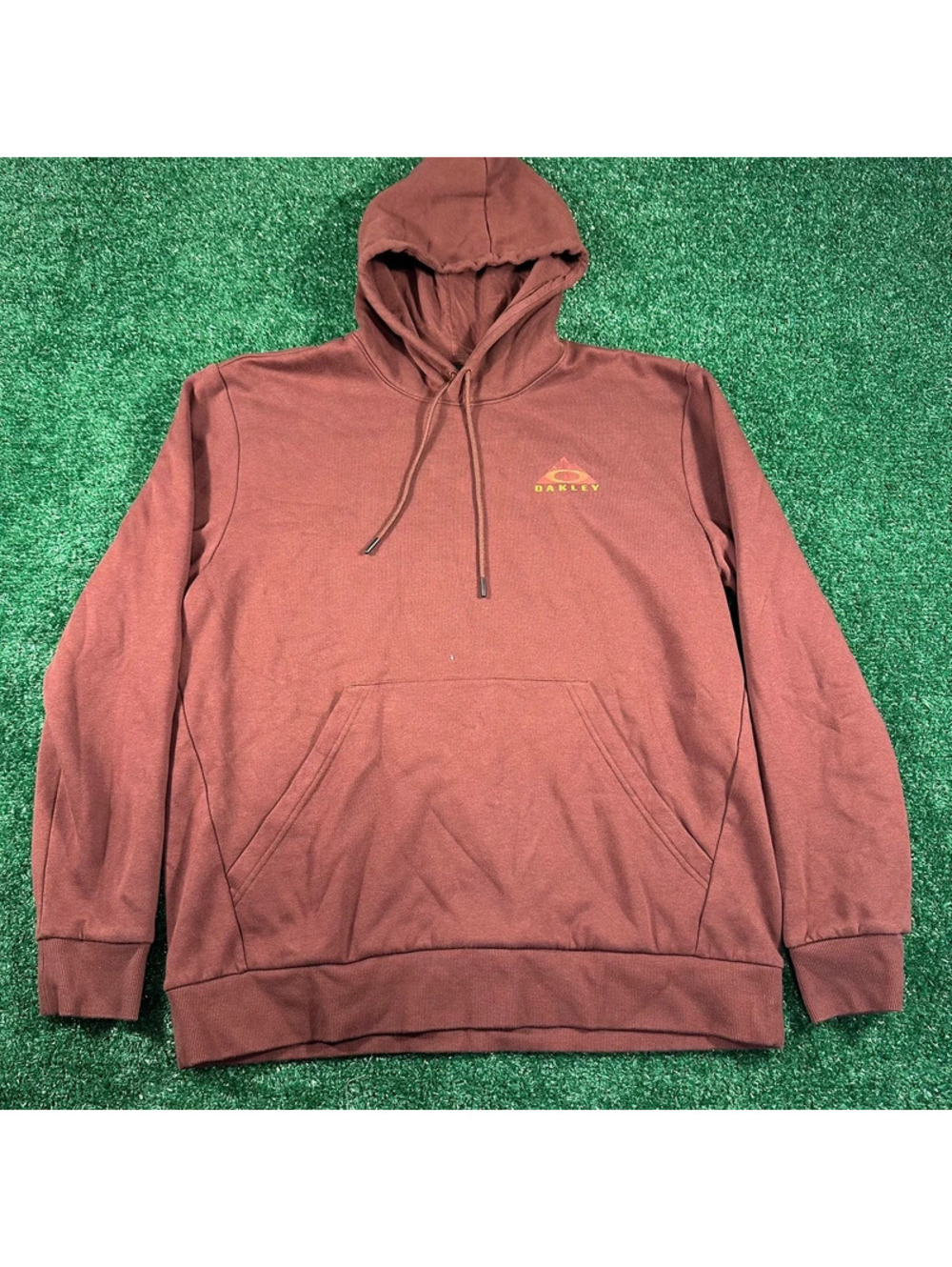 Oakley burgundy orange hoodie Sweatshirt Pullover Size Large